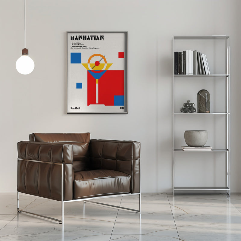 Manhattan Bauhaus Cocktail - Stretched Canvas, Poster or Fine Art Print I Heart Wall Art