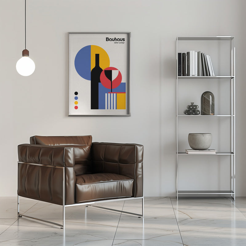 Bauhaus Wine Lodge - Stretched Canvas, Poster or Fine Art Print I Heart Wall Art