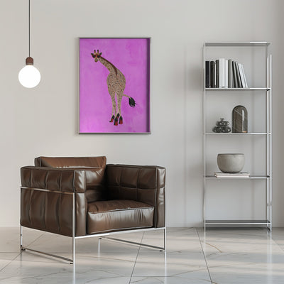 Quirky Giraffe wearing shoes - Stretched Canvas, Poster or Fine Art Print I Heart Wall Art