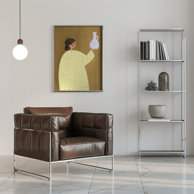 The Woman With Vase - Stretched Canvas, Poster or Fine Art Print I Heart Wall Art