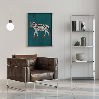 Zebra in heels 2 - Stretched Canvas, Poster or Fine Art Print I Heart Wall Art