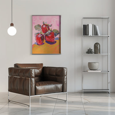 Fresh Paintainly Strawberries - Stretched Canvas, Poster or Fine Art Print I Heart Wall Art