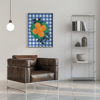 Checkered Citrus Charm - Stretched Canvas, Poster or Fine Art Print I Heart Wall Art