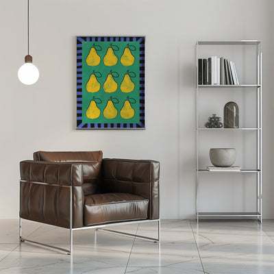 Pear Grid Harmony - Stretched Canvas, Poster or Fine Art Print I Heart Wall Art