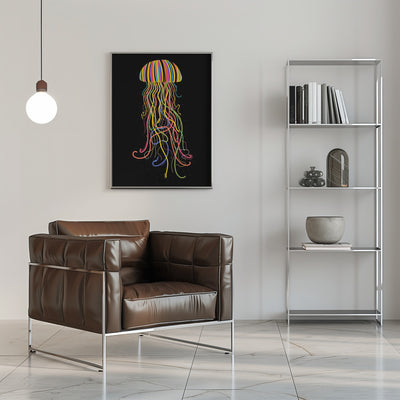 Rainbow Jellyfish - Stretched Canvas, Poster or Fine Art Print I Heart Wall Art