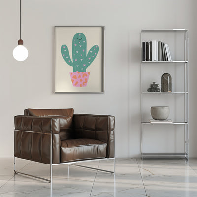 Happy Cactus - Stretched Canvas, Poster or Fine Art Print I Heart Wall Art