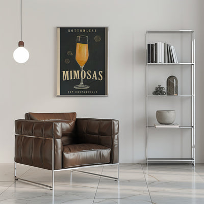 Bottomless Mimosas Art Deco Cocktail Bar Art - Stretched Canvas, Poster or Fine Art Print I Heart Wall Art