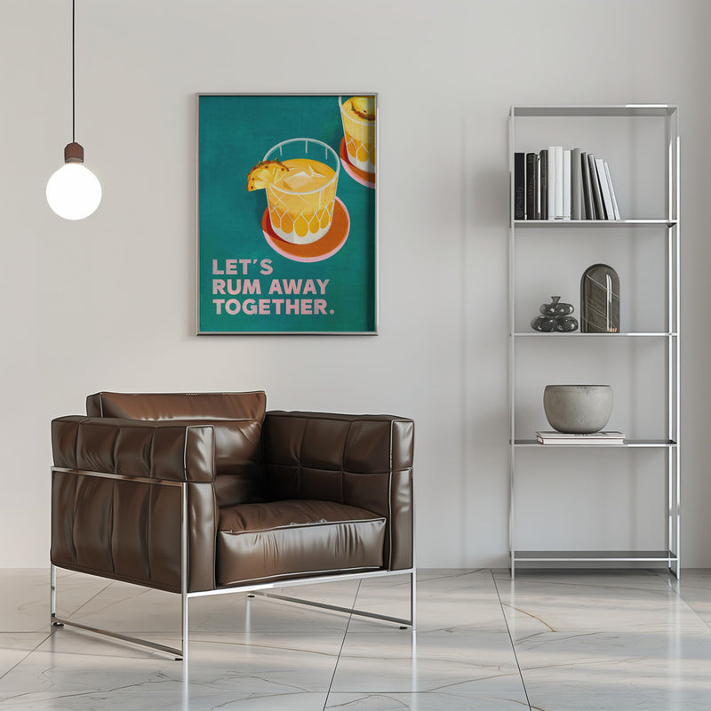 Rum Away Beach Bar Cocktail Art - Stretched Canvas, Poster or Fine Art Print I Heart Wall Art