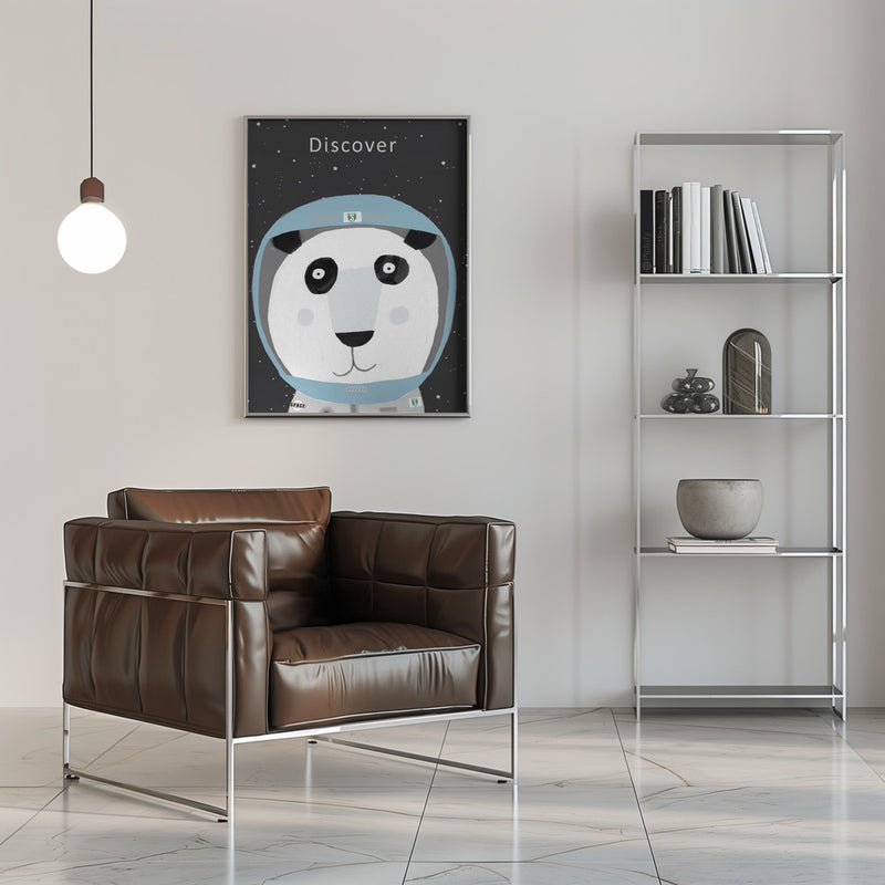 Discover Space with Cute Panda Spaceman by Artist Carla Daly - Stretched Canvas, Poster or Fine Art Print I Heart Wall Art