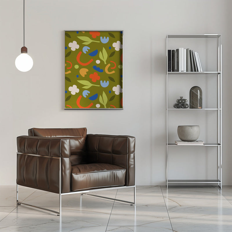 Olive Meadow - Stretched Canvas, Poster or Fine Art Print I Heart Wall Art
