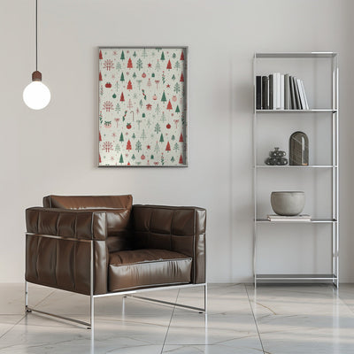 Scandinavian Holiday Forest - Stretched Canvas, Poster or Fine Art Print I Heart Wall Art