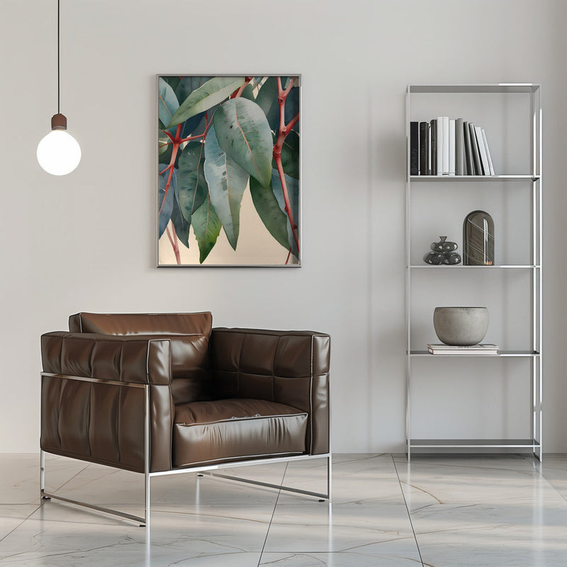 Minimalist Eucalyptus Botanical Art - Stretched Canvas, Poster or Fine Art Print I Heart Wall Art