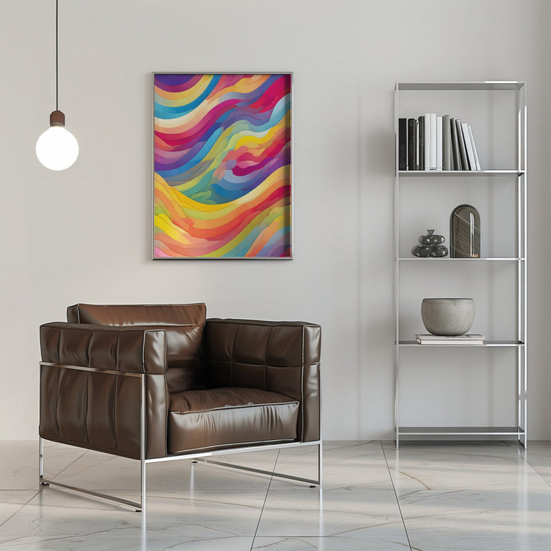 Rainbow Waves - Stretched Canvas, Poster or Fine Art Print I Heart Wall Art
