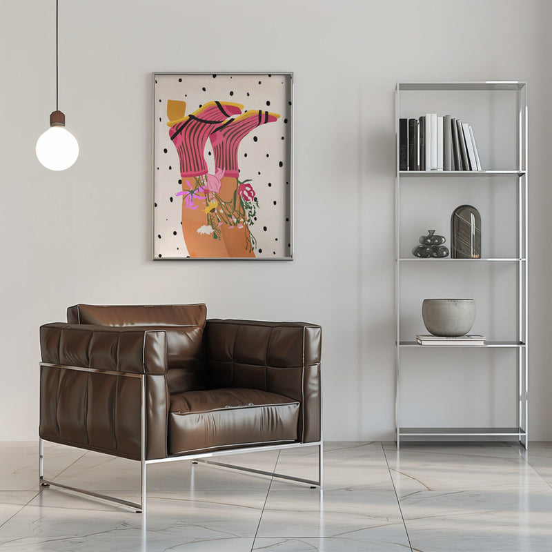 Floral Step Delight - Stretched Canvas, Poster or Fine Art Print I Heart Wall Art