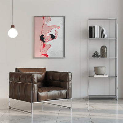 Ethereal Kiss In the Waves - Stretched Canvas, Poster or Fine Art Print I Heart Wall Art
