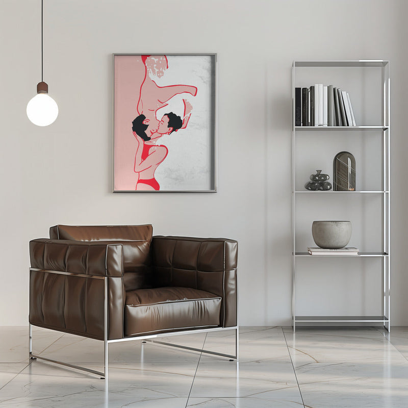 Ethereal Kiss In the Waves - Stretched Canvas, Poster or Fine Art Print I Heart Wall Art
