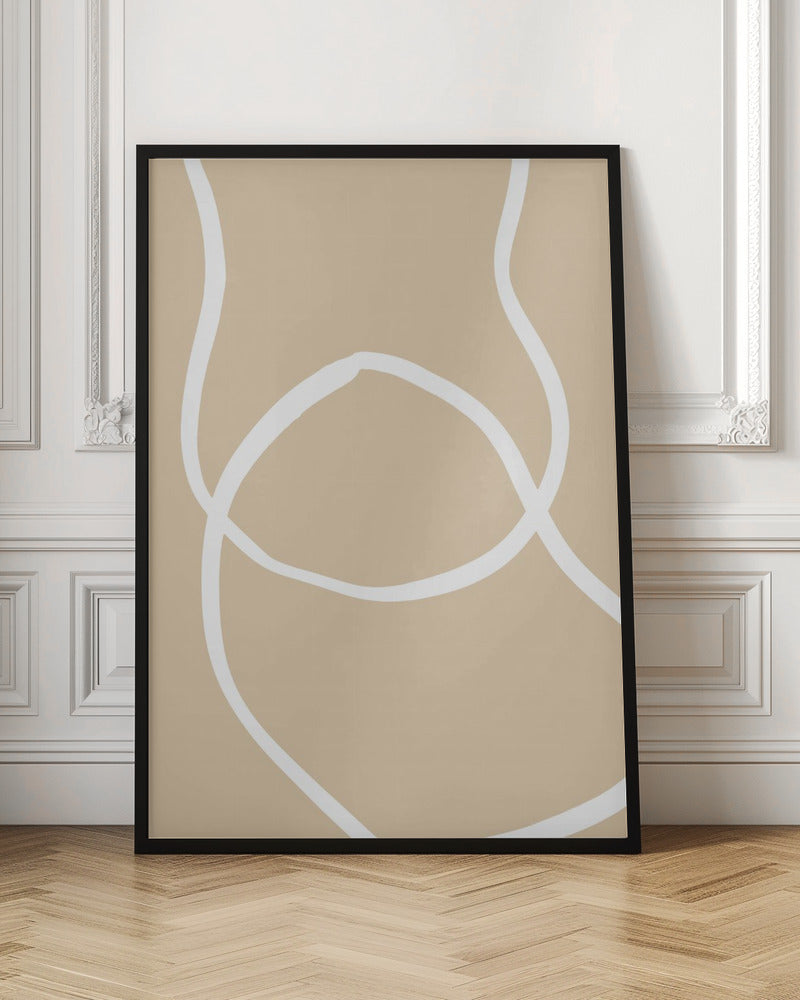 Beige Lines 04 - Stretched Canvas, Poster or Fine Art Print I Heart Wall Art