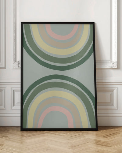 Double Rainbow Green - Stretched Canvas, Poster or Fine Art Print I Heart Wall Art