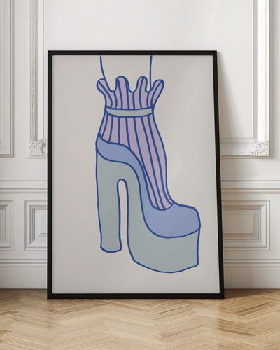 Blue Heel - Stretched Canvas, Poster or Fine Art Print I Heart Wall Art