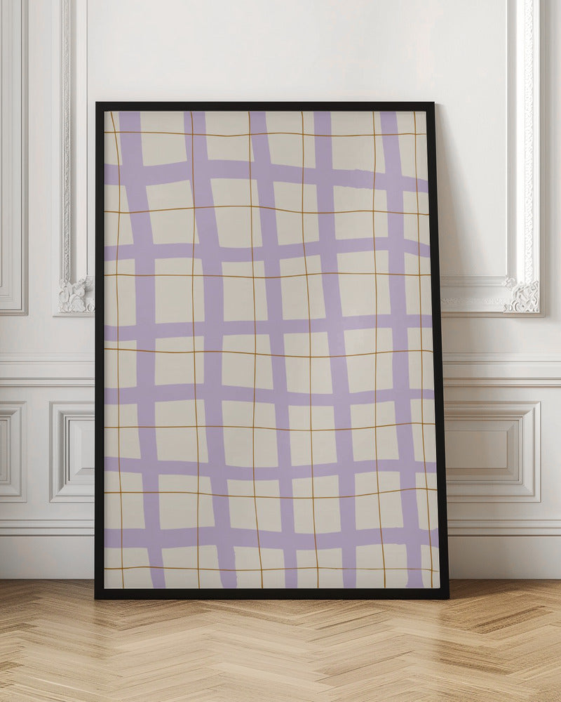 Lilac Grid - Stretched Canvas, Poster or Fine Art Print I Heart Wall Art