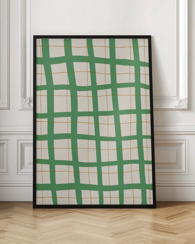 Green Grid - Stretched Canvas, Poster or Fine Art Print I Heart Wall Art