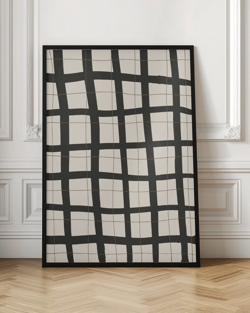 Black Grid - Stretched Canvas, Poster or Fine Art Print I Heart Wall Art