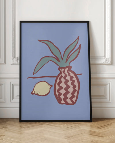 Blue Lemon - Stretched Canvas, Poster or Fine Art Print I Heart Wall Art