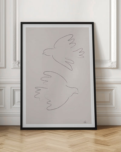 Two Doves - Stretched Canvas, Poster or Fine Art Print I Heart Wall Art