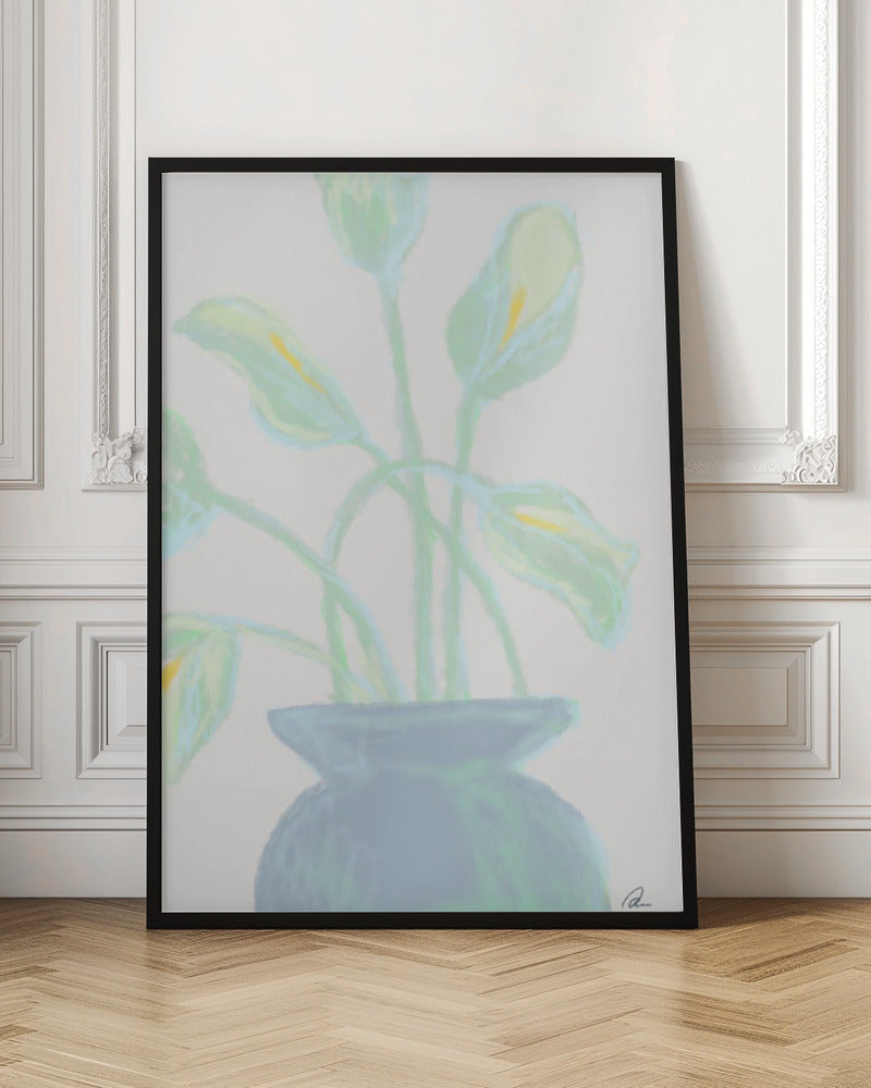 Flowers Mint - Stretched Canvas, Poster or Fine Art Print I Heart Wall Art