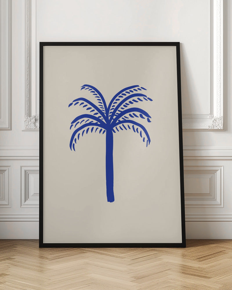 Blue Palm - Stretched Canvas, Poster or Fine Art Print I Heart Wall Art