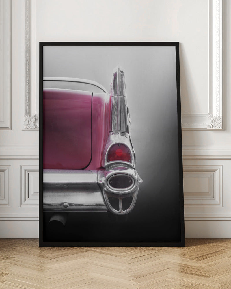 American classic car Bel Air 1957 Tail fin - Stretched Canvas, Poster or Fine Art Print I Heart Wall Art