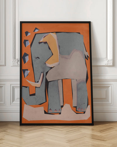 Happy Elephant - Stretched Canvas, Poster or Fine Art Print I Heart Wall Art