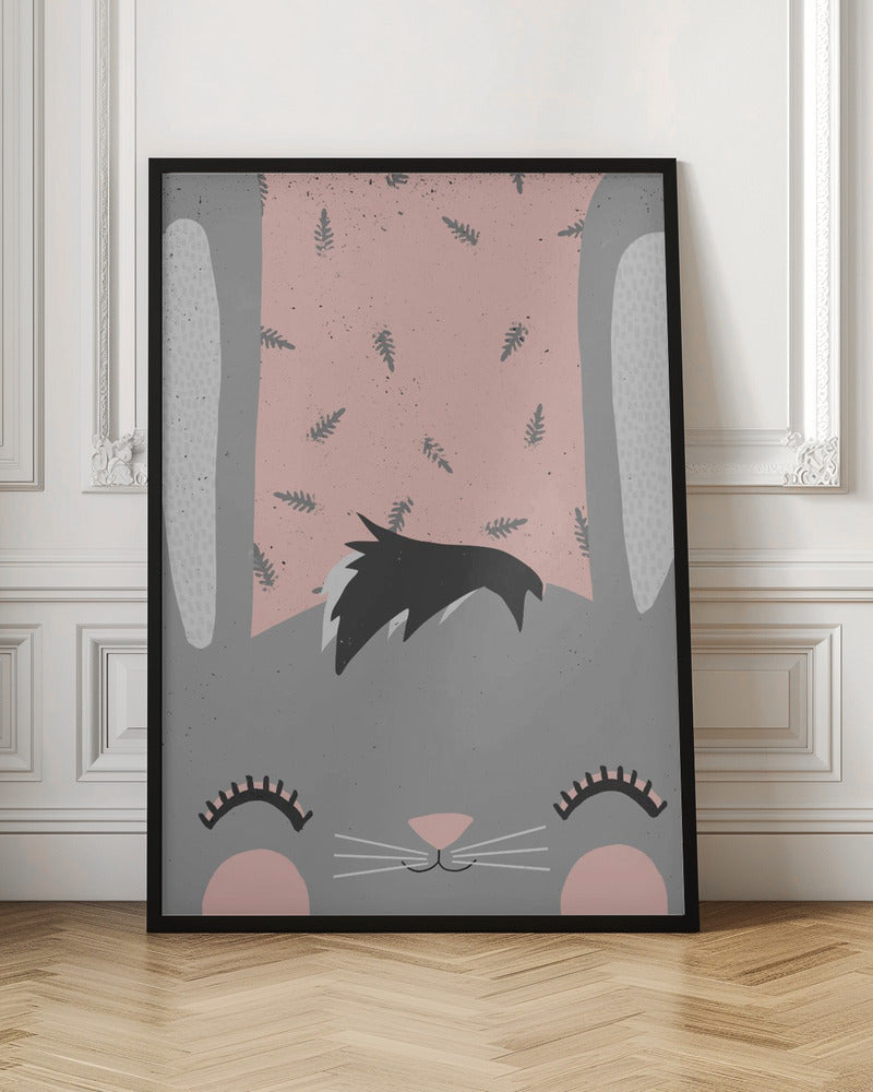 Little Bunny (pink) - Stretched Canvas, Poster or Fine Art Print I Heart Wall Art