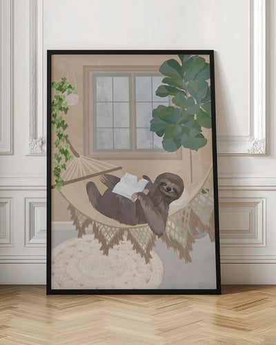 Lazy sloth in hammock - Stretched Canvas, Poster or Fine Art Print I Heart Wall Art