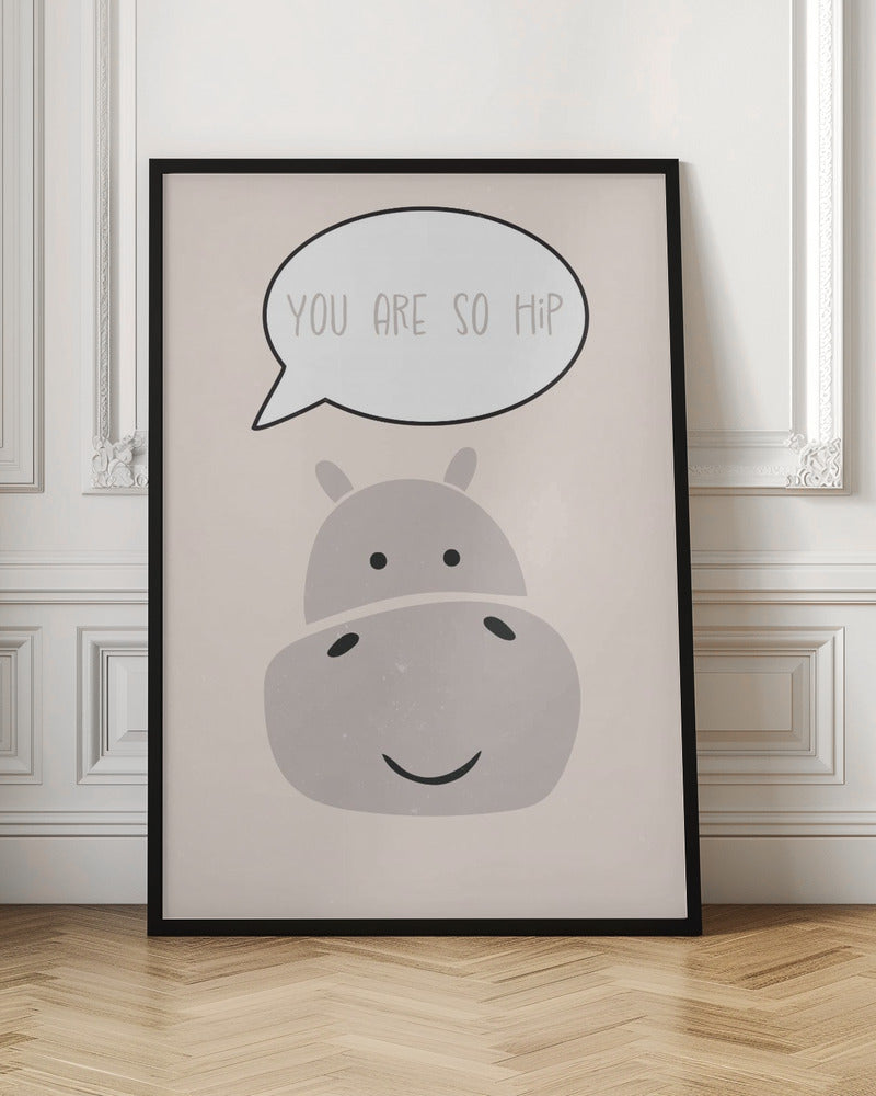 Hippo nursery print - Stretched Canvas, Poster or Fine Art Print I Heart Wall Art