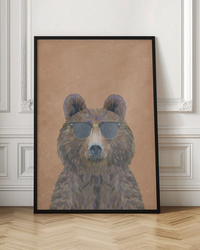 Cool Bear Portrait - Stretched Canvas, Poster or Fine Art Print I Heart Wall Art