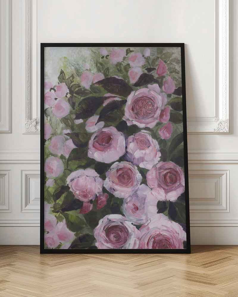 Aurorie painterly roses - Stretched Canvas, Poster or Fine Art Print I Heart Wall Art