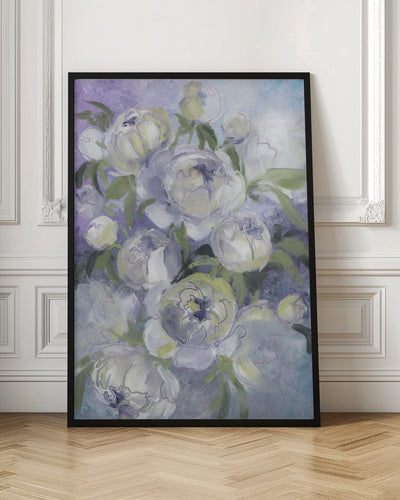 Sady painterly florals in violet - Stretched Canvas, Poster or Fine Art Print I Heart Wall Art