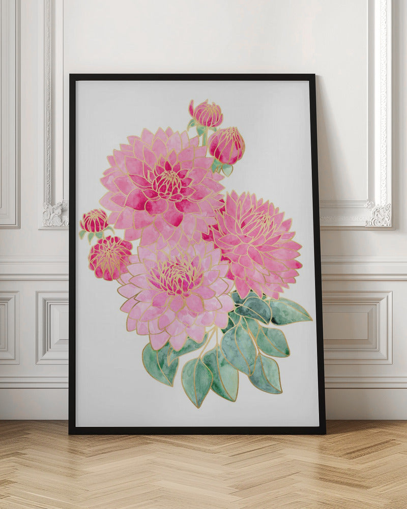 Pacey pink watercolor bouquet - Stretched Canvas, Poster or Fine Art Print I Heart Wall Art