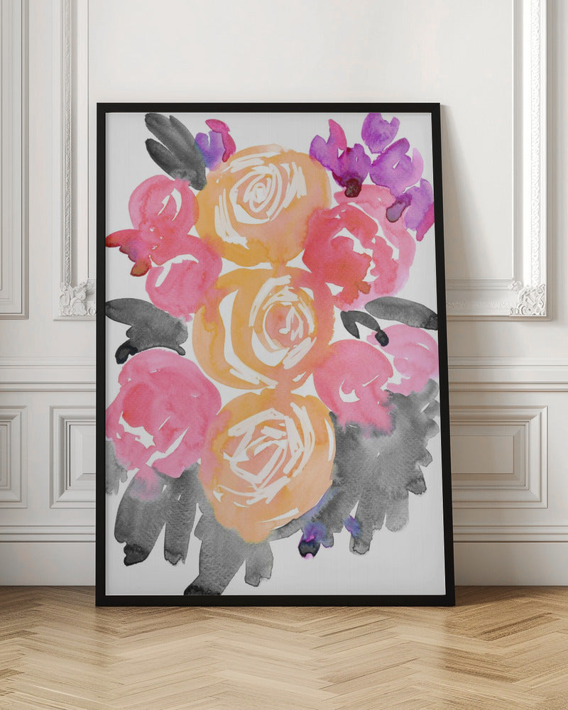 Olympe florals I - Stretched Canvas, Poster or Fine Art Print I Heart Wall Art