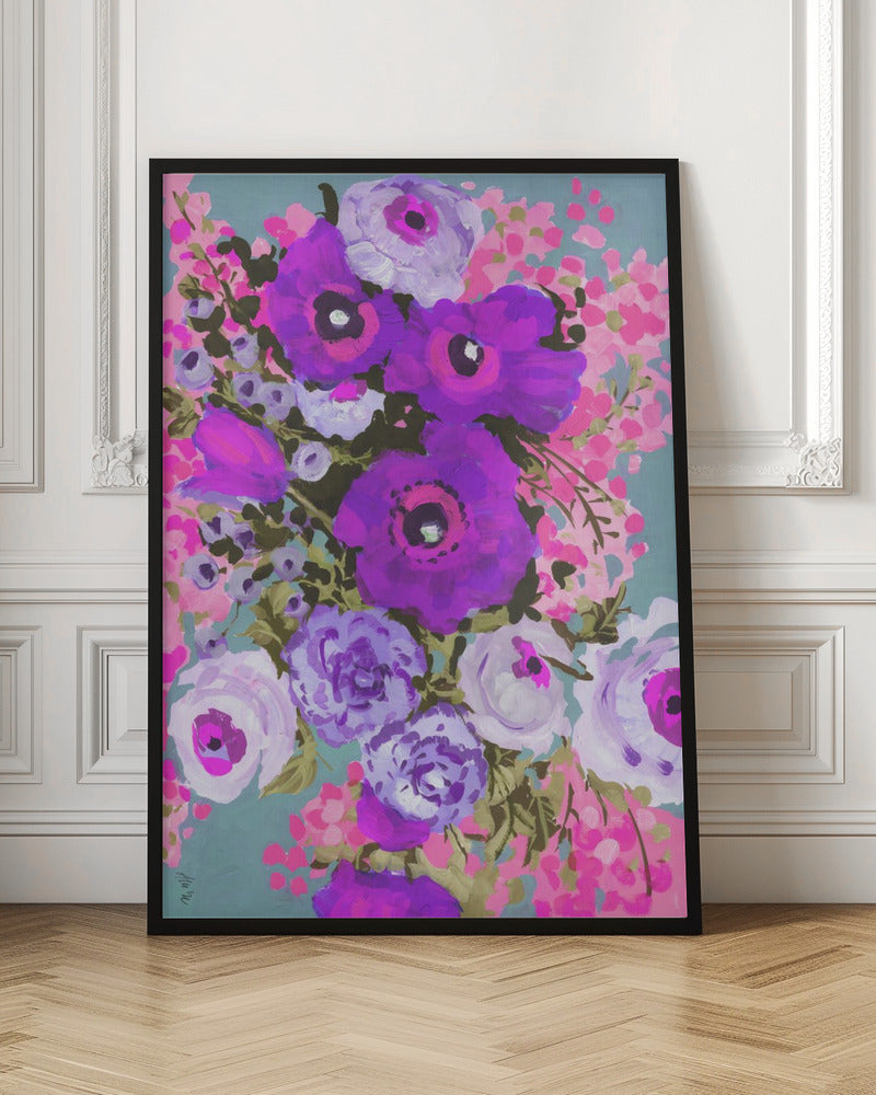 Purple And Rose Pink Bouguet - Stretched Canvas, Poster or Fine Art Print I Heart Wall Art