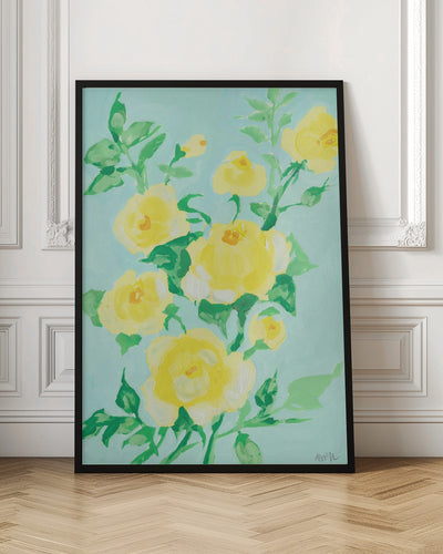 Lemon Roses - Stretched Canvas, Poster or Fine Art Print I Heart Wall Art