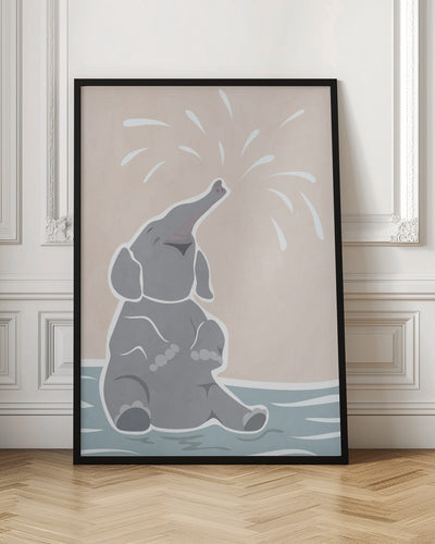 Cute scandi elephant children's art - Stretched Canvas, Poster or Fine Art Print I Heart Wall Art