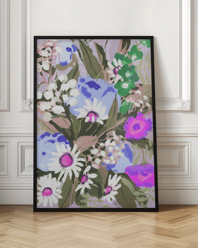 Daisies On Dark Green Grass - Stretched Canvas, Poster or Fine Art Print I Heart Wall Art