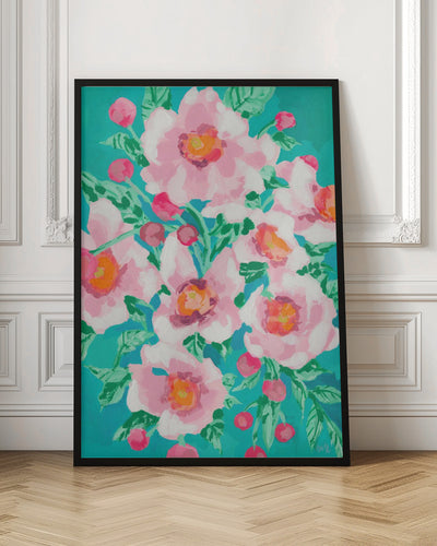 Anemones With Pink Fruits - Stretched Canvas, Poster or Fine Art Print I Heart Wall Art