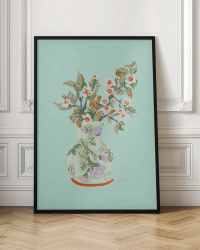 Apple Blossom - Dark Orange - Stretched Canvas, Poster or Fine Art Print I Heart Wall Art