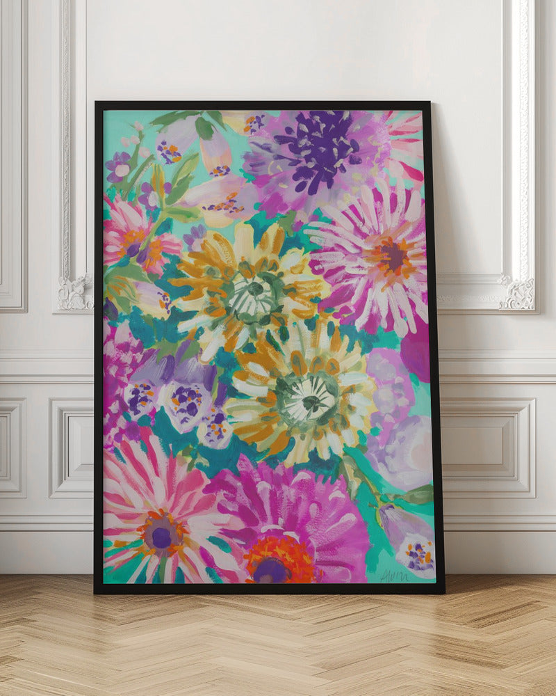 Pink Asters - Stretched Canvas, Poster or Fine Art Print I Heart Wall Art