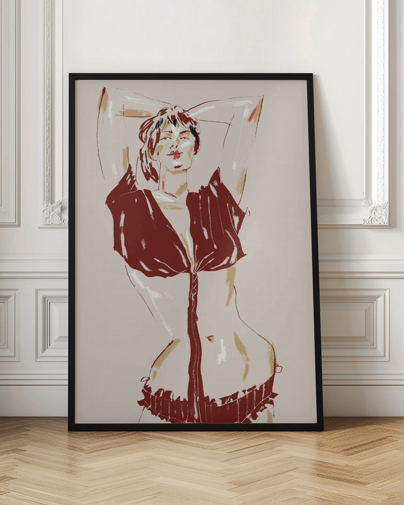 Portrait Of A Model Beige - Stretched Canvas, Poster or Fine Art Print I Heart Wall Art