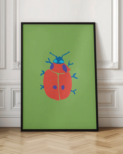 Bold Ladybug On The Grass - Stretched Canvas, Poster or Fine Art Print I Heart Wall Art