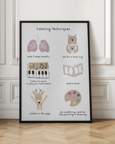 Children's calming meditation emotions print 2 - Stretched Canvas, Poster or Fine Art Print I Heart Wall Art